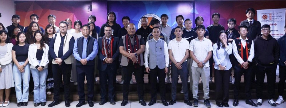 Naga Students’ Union Punjab members with leaders from Nagaland during the interaction held at Lovely Professional University, Punjab on November 11.